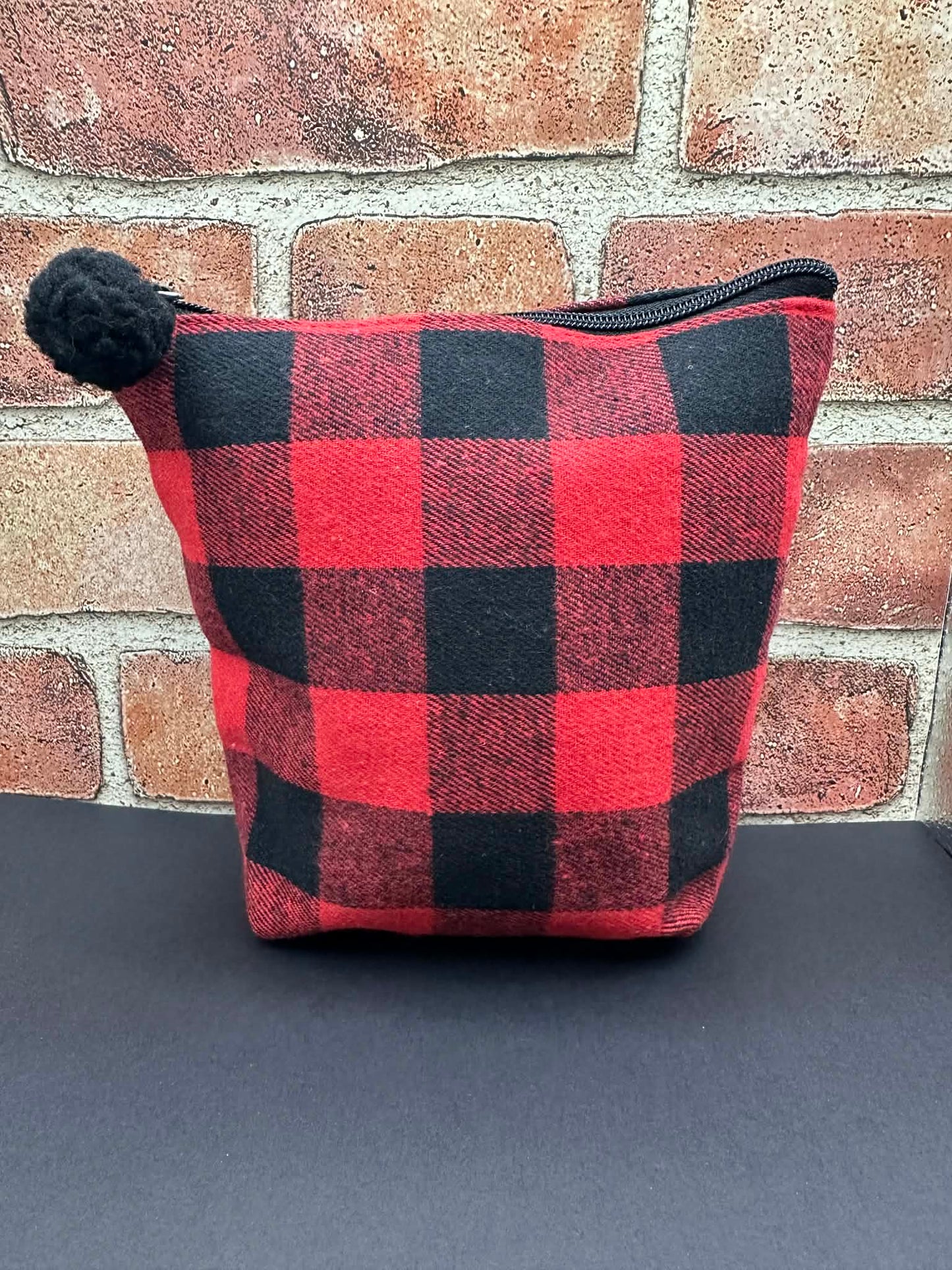 Wool Zipper Pouch with Pom