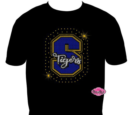 S Tigers Scatter Logo Unisex Adult Tshirt
