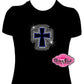 scatter cross faith shirt christian clothing tshirt faith based rhinestones sparkle bling
