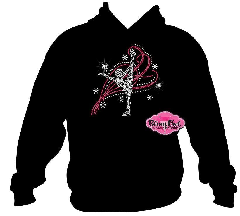 Figure Skater swirls sparkle team bedazzled skater ice skating shirt