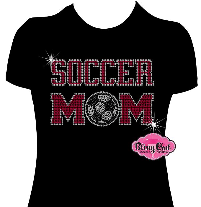 soccer_mom spirit_wear gameday_tshirt life rhinestones sparkle bling