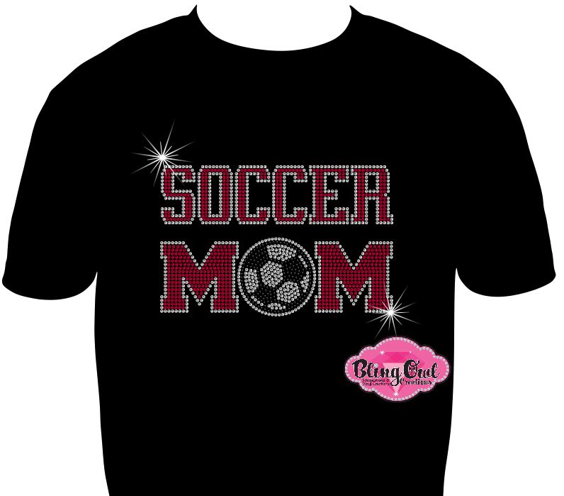 soccer_mom spirit_wear gameday_tshirt life rhinestones sparkle bling
