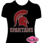 spartans mascot school spirit logo_school spirit wear_school spirit mascot school_colors_apparel game_day_tshirt pep_rally_outfit pep_club shirts rhinestones sparkles bling