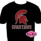 spartans mascot school spirit logo_school spirit wear_school spirit mascot school_colors_apparel game_day_tshirt pep_rally_outfit pep_club shirts rhinestones sparkles bling