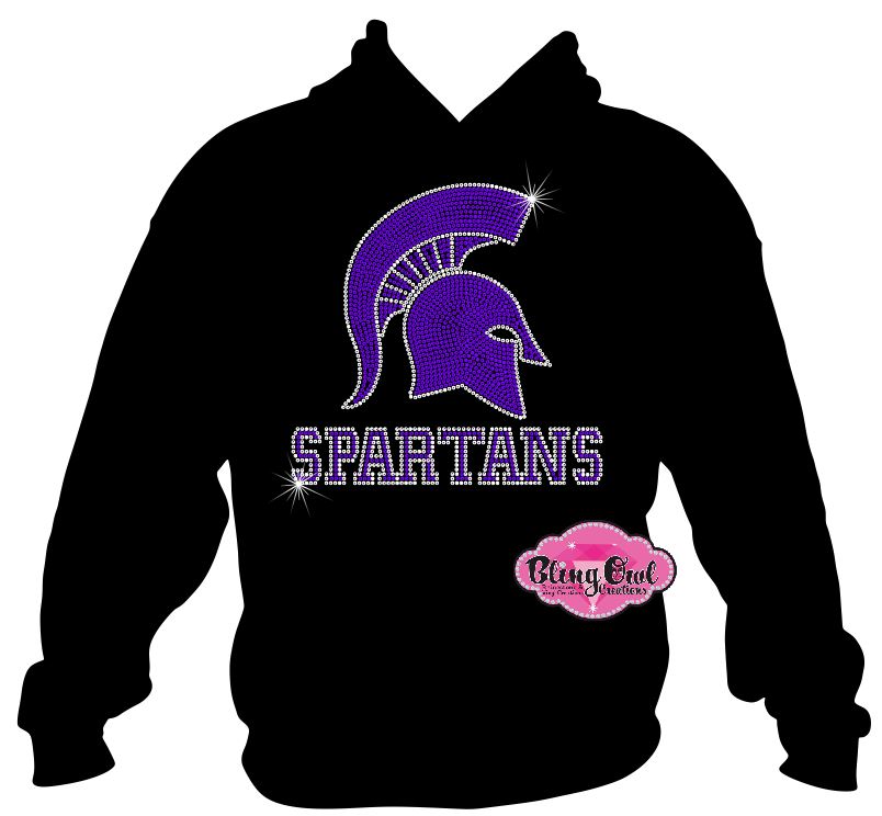 JP Knapp Spartans Helmet Adult Unisex Sweatshirt Right Side View