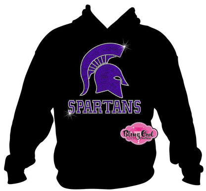 JP Knapp Spartans Helmet Adult Unisex Sweatshirt Right Side View