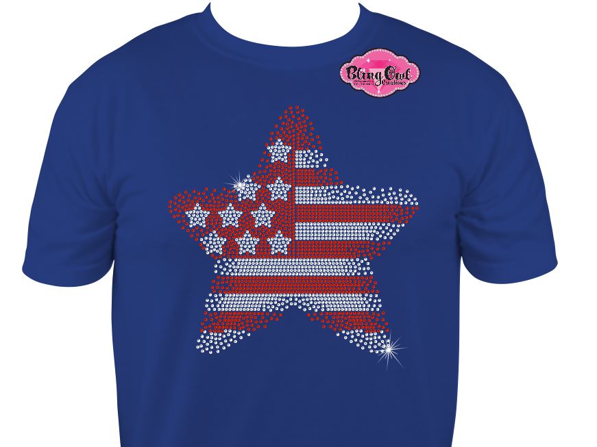 star usa flag country pride america elections vote politics shirt rhinestones sparkle bling