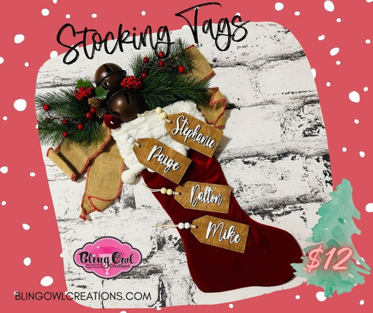 Personalized Stocking Tags- Wood