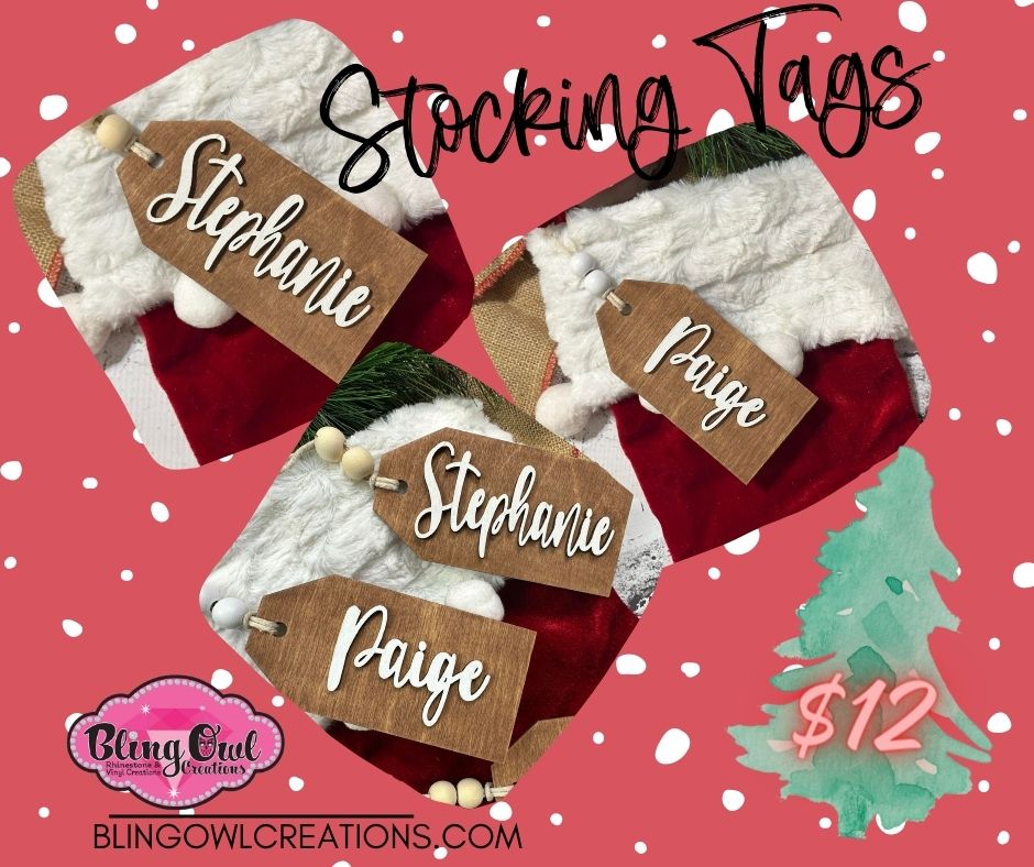 Personalized Stocking Tags- Wood