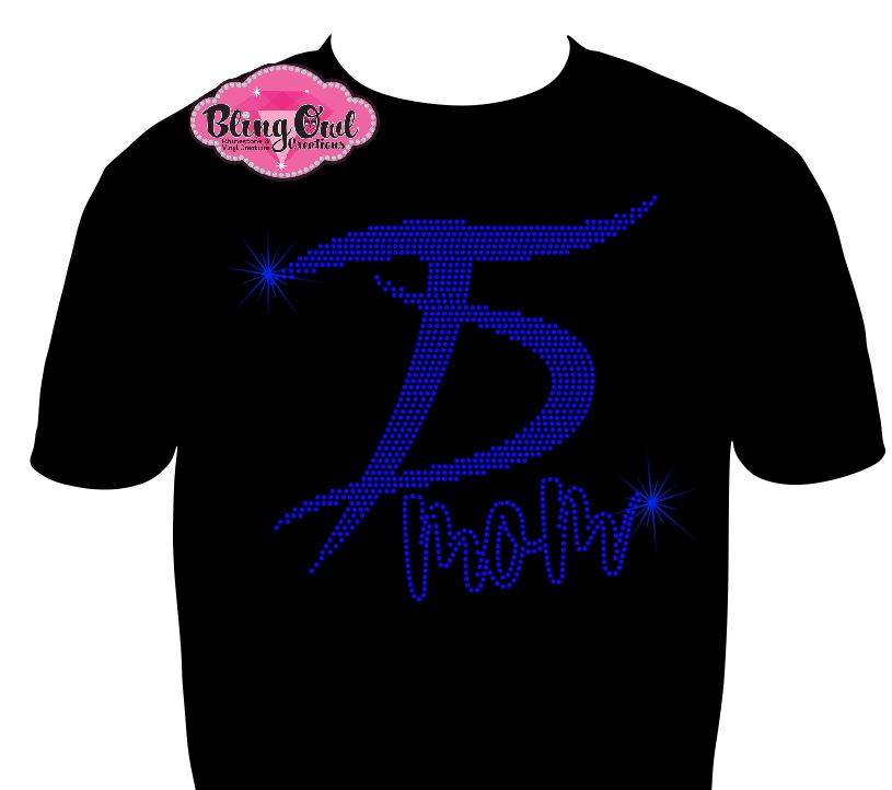 drillers_mom_td_logo fitted shirt teamwear rhinestones sparkle bling