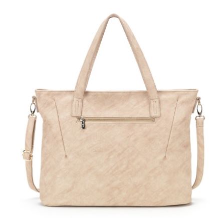 Tan Cream Large Tote Bag with special strap
