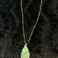 Teal Feather Vegan Leather Necklace