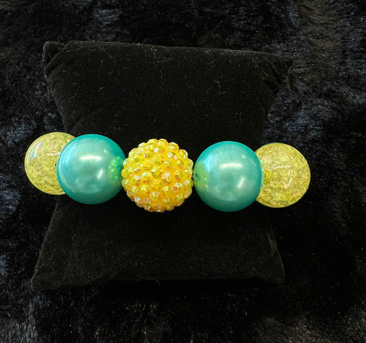 Teal & Yellow Bubble Bracelet - Young Girl