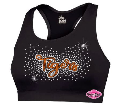 Clinton Tigers Cheer Adult Sports Bra