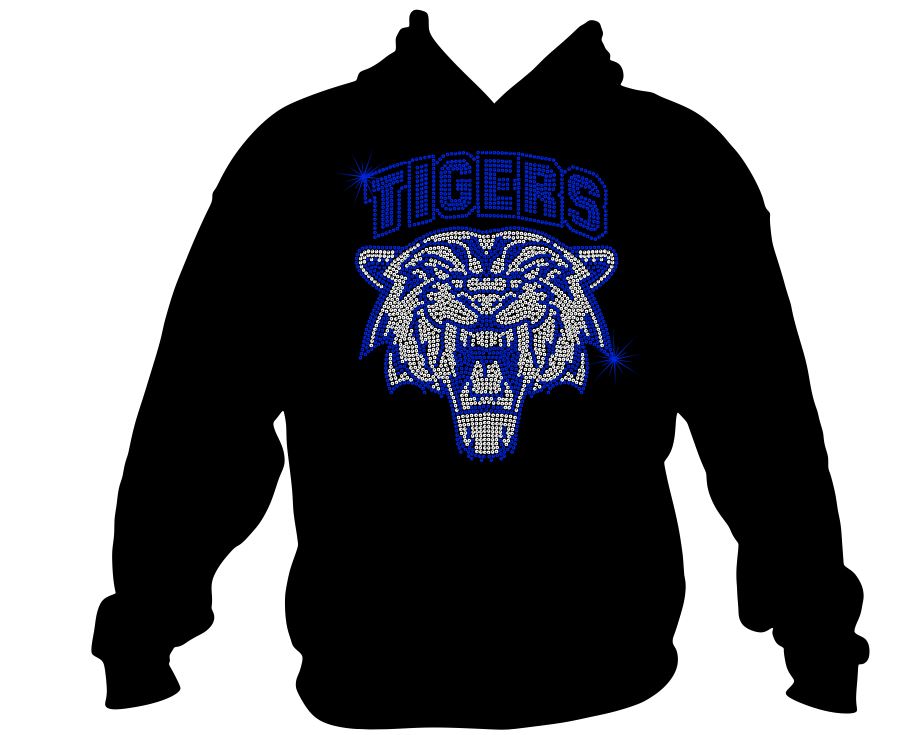 tigers spirit_wear schoo_spirit_colors customized_shirt personalized_tshirt gift_ideas trendy_and_timeless_tees rhinestones sparkle bling