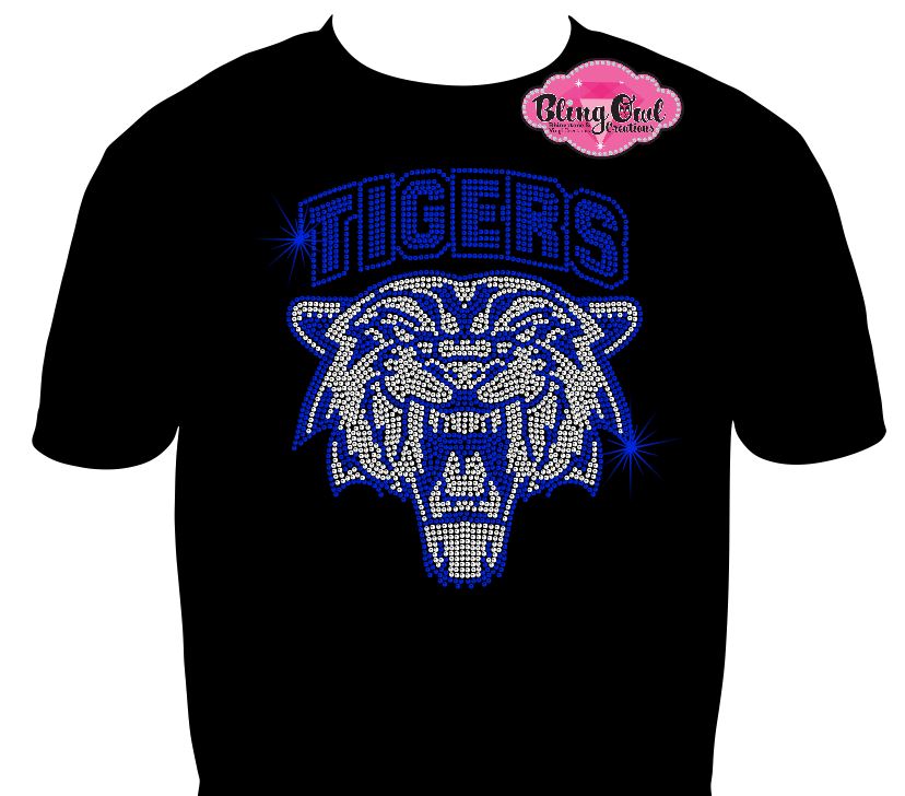 tigers spirit_wear schoo_spirit_colors customized_shirt personalized_tshirt gift_ideas trendy_and_timeless_tees rhinestones sparkle bling