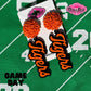 tigers acrylic earrings pom pom toppers mascot school spirit wear
