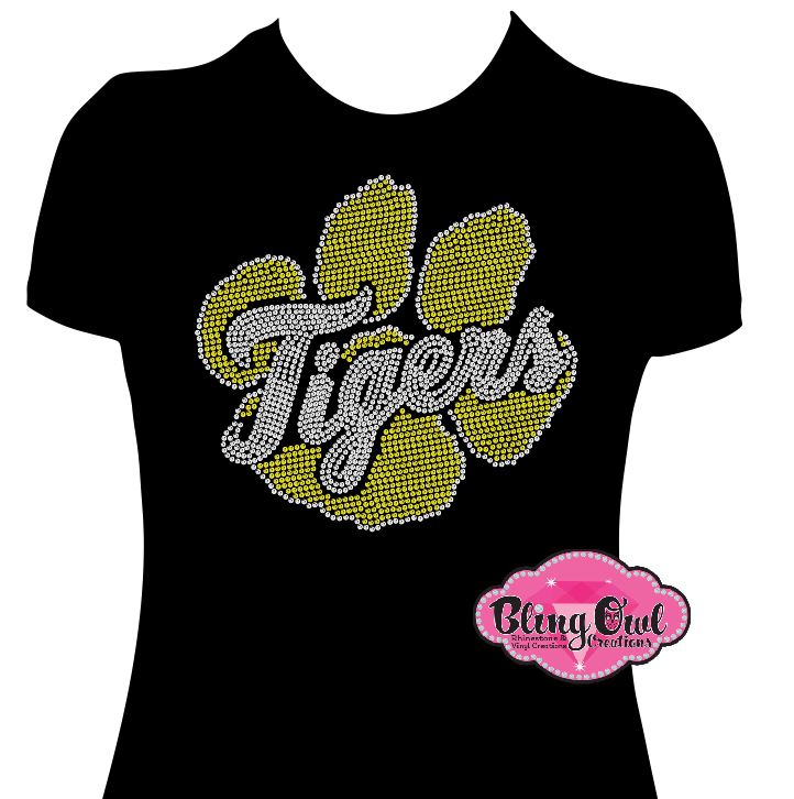 tigers_spirit_wear team shirt rhinestones sparkle bling