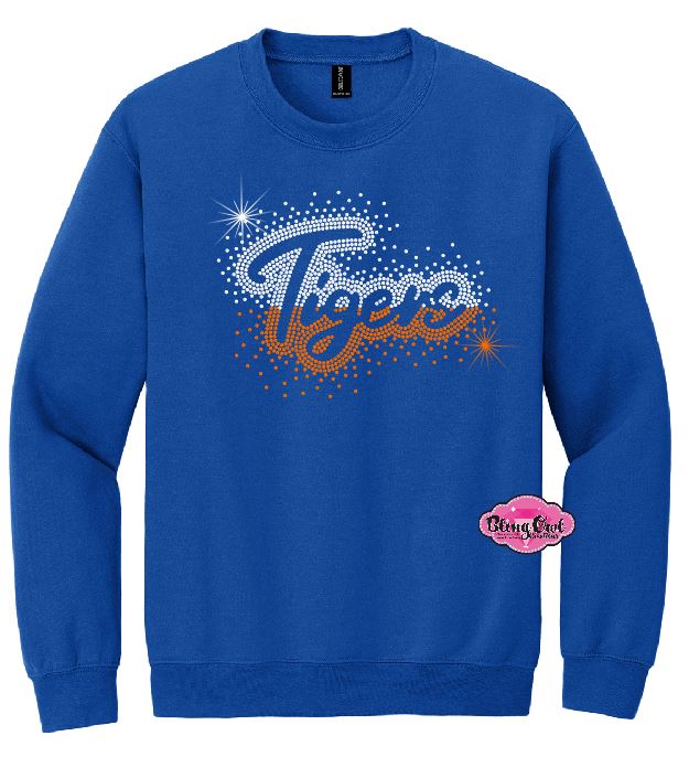 Tigers Scatter Large 2 Color Crewneck