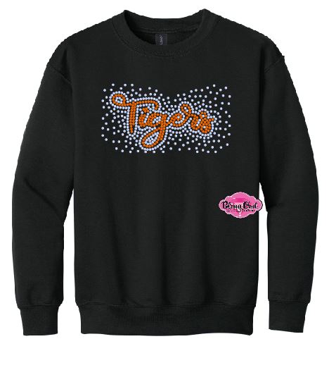 Tigers Scatter Cheer Youth Crewneck