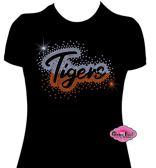 Tigers Scatter Large 2 Color Womens Fitted Tshirt
