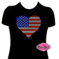 heart usa flag country pride america elections vote politics shirt rhinestones sparkle bling