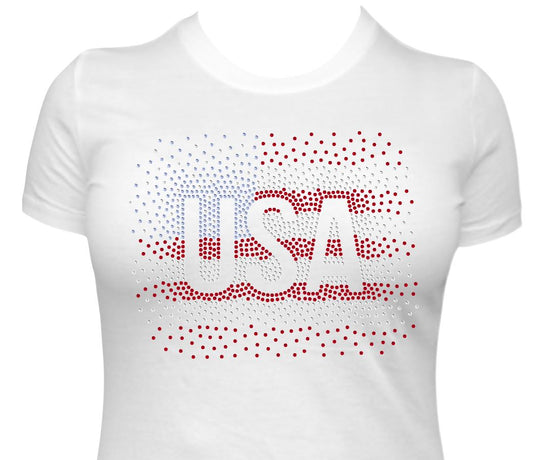 USA Scatter Flag Women's Fitted Tshirt
