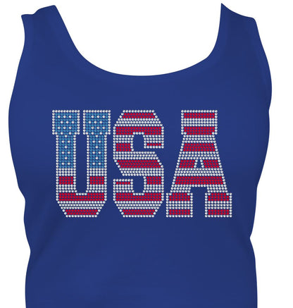 USA Stripe Blue Tank Top