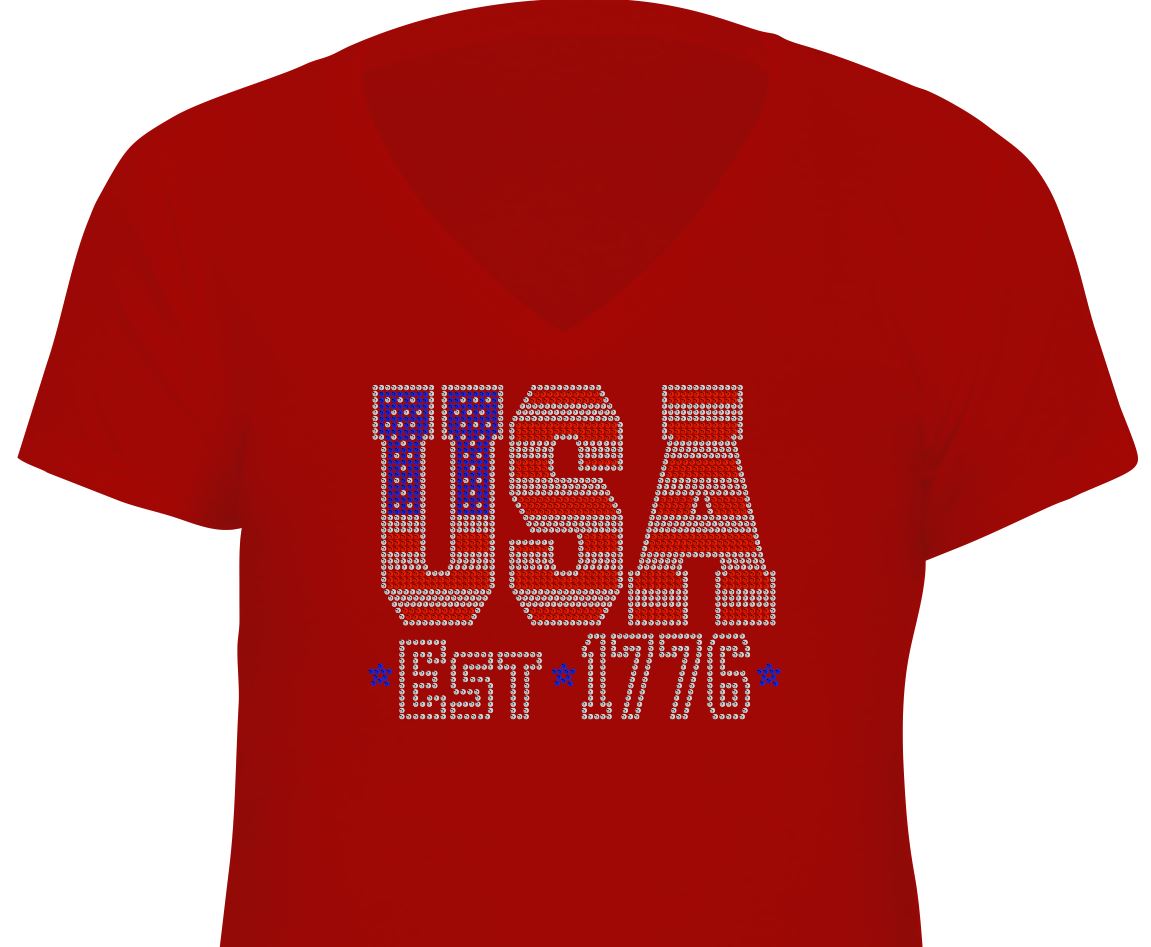 USA Est 1776 Unisex Vneck Tshirt