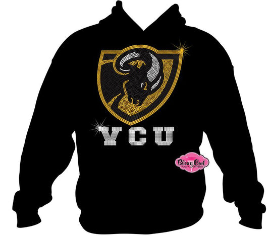 VCU 3-Color Rhinestone Shield Hoodie