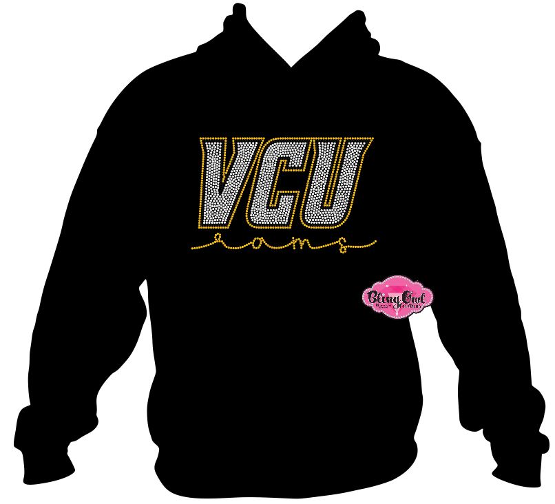 VCU Rams script underneath Hoodie