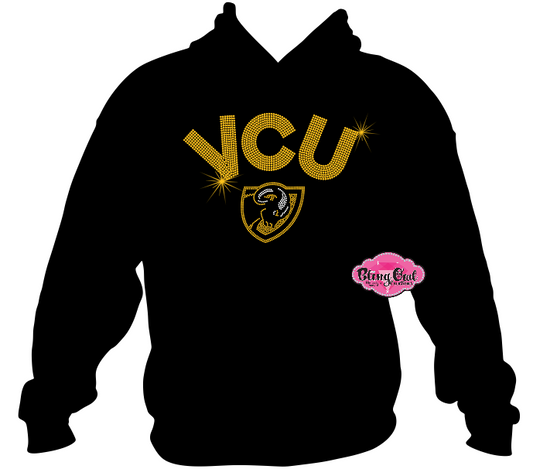 VCU Shield Arch Rhinestone Hoodie