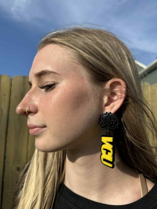 VCU Initials Acrylic Earrings- 2 Layer