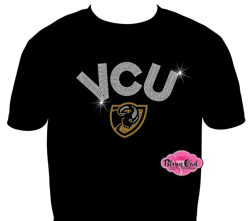 VCU Shield Arch Rhinestone Unisex Short Sleeve