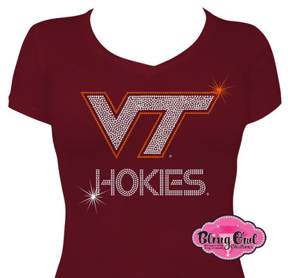 VT Virginia Tech Hokies Logo Vneck Tee