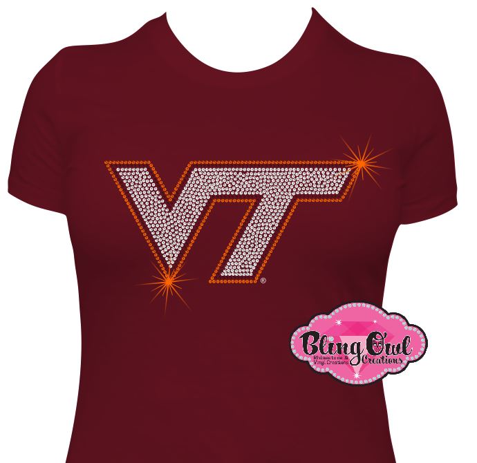 Virginia Tech VT Logo (Rhinestone Design)