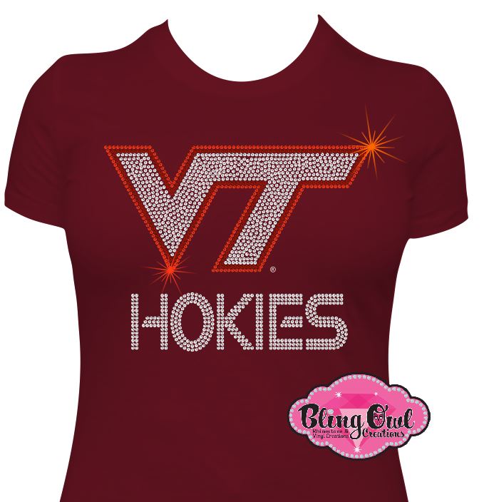 Virginia Tech Hokies Logo (Rhinestone Design)