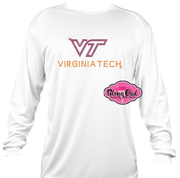 Virginia Tech line Logo (Rhinestone Design)