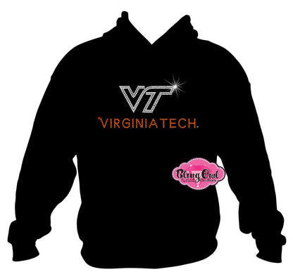 VT Virginia Tech line Logo Hoodie Sweatshirt