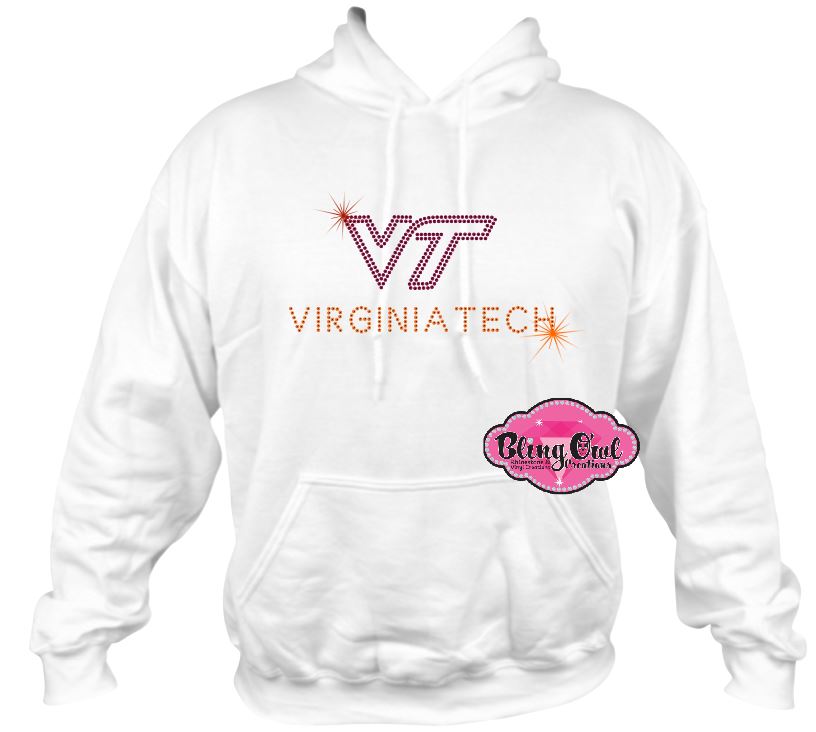 Virginia Tech line Logo (Rhinestone Design)