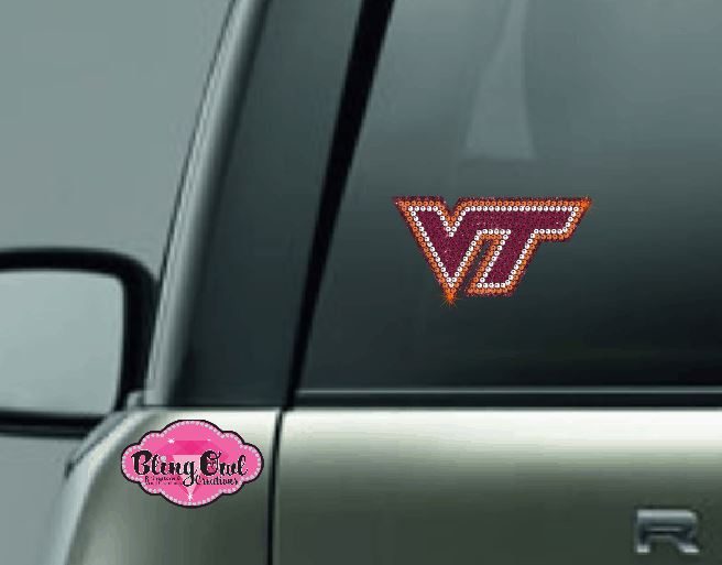 Virginia Tech VT Bling Car Decal