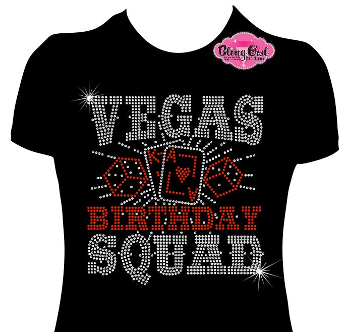 las vegas cards birthday squad celebration girls trip party rhinestone bedazzled sparkle bling