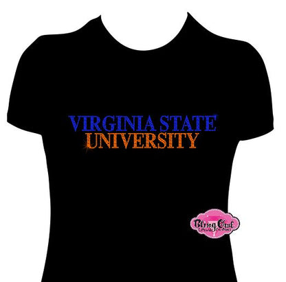 VSU Virginia State State Line Scoop Neck Womens Fitted