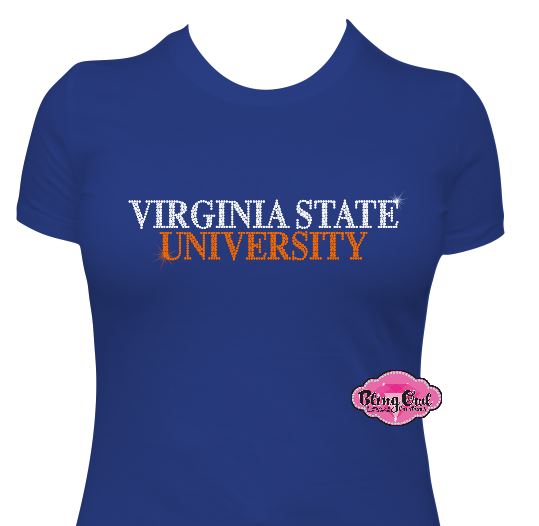 VSU Virginia State State Line Scoop Neck Womens Fitted