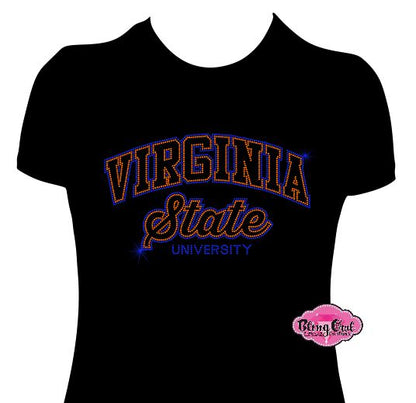VSU Virginia State State Arch Script Scoop Neck Womens Fitted