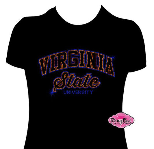 VSU Virginia State State Arch Script Scoop Neck Womens Fitted