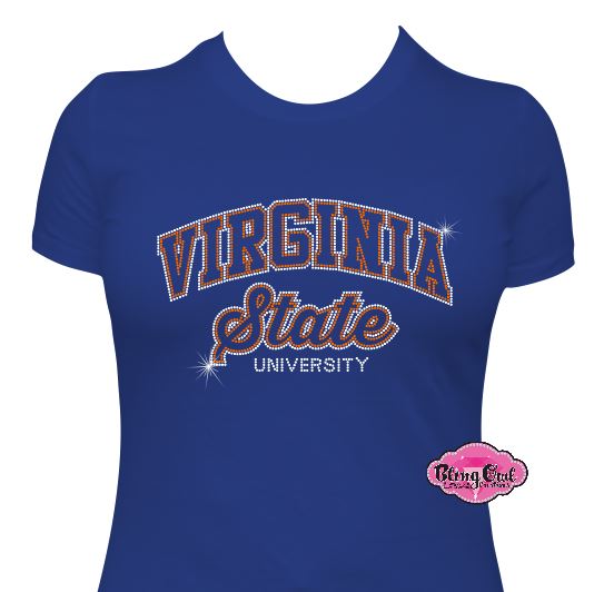 VSU Virginia State State Arch Script Scoop Neck Womens Fitted