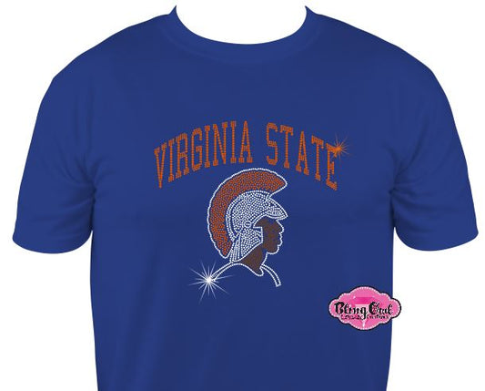 VSU Virginia State Arch Trojan Head Scoop Neck Unisex Tee