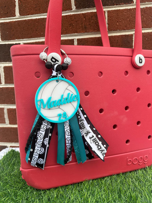 Bogg bag charm, volleyball mom charm, volleyball mom, volleyball mom accessory, volleyball mom accessory, keychain, bogg bag tag