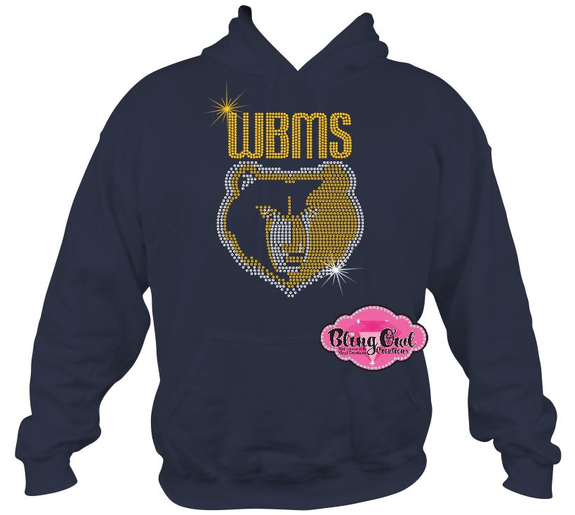 western_branch bruins face school logo spirit_wear rhinestones sparkle bling